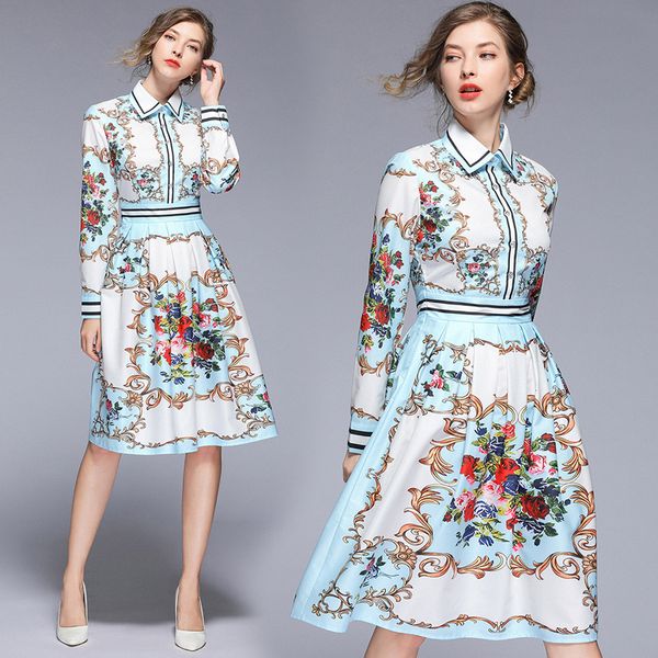 2019 new runway autumn women casual dress european fashion floral vintage print elegant dresses robe femme vestido, Black;gray
2019 new runway autumn women casual dress european fashion floral vintage print elegant dresses robe femme vestido, Black;gray
