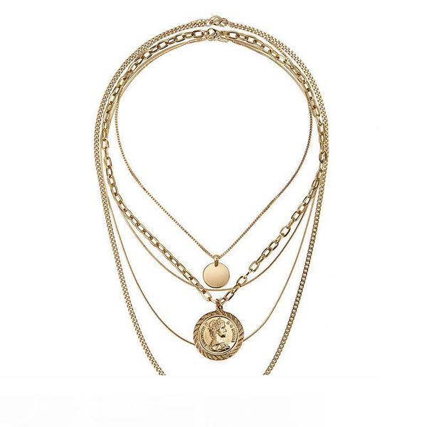 rongho new design multi layers metal human head chokers necklace gold coin circle pendant necklace vintage chains necklace, Golden;silver
rongho new design multi layers metal human head chokers necklace gold coin circle pendant necklace vintage chains necklace, Golden;silver