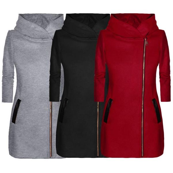 ladies winter high collar hooded colorblock zipper long sleeve coat jacket women fashion casual coat, Black
ladies winter high collar hooded colorblock zipper long sleeve coat jacket women fashion casual coat, Black