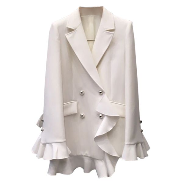 spring 2019 double breasted white solid women suits blazer feminino jacket ladies plus size pockets business blaser mujer, White;black
spring 2019 double breasted white solid women suits blazer feminino jacket ladies plus size pockets business blaser mujer, White;black