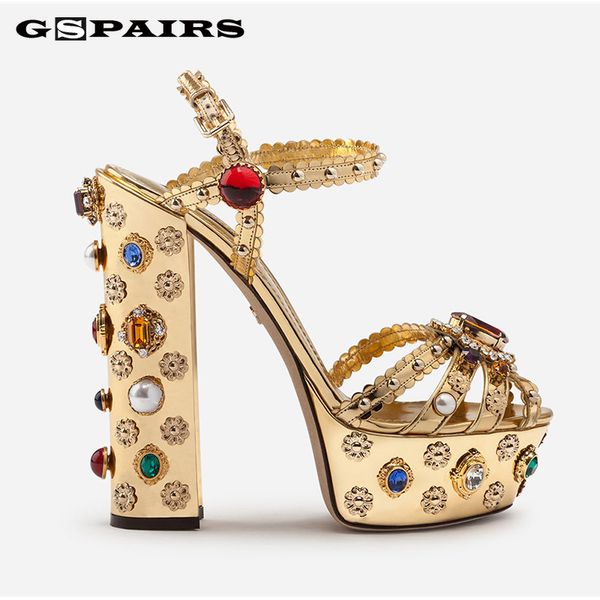 sandals shoes women designers golden jewelry genuine leather block heel pumps open toe high platform, Black
sandals shoes women designers golden jewelry genuine leather block heel pumps open toe high platform, Black