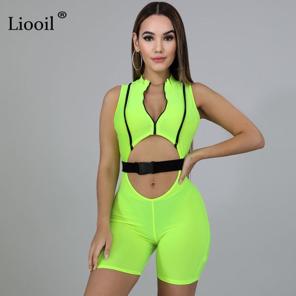 liooil neon green striped bodycon jumpsuit women 2020 sleeveless zip up hollow out tight playsuits party shorts club romper, Black;white
liooil neon green striped bodycon jumpsuit women 2020 sleeveless zip up hollow out tight playsuits party shorts club romper, Black;white
