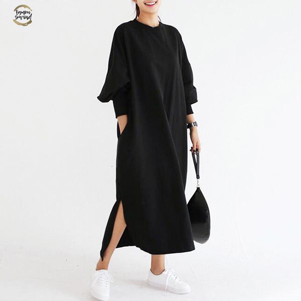 2019 women striped dress vintage long batwing sleeve o neck casual loose split maxi long dress plus size vestidos, Black;gray
2019 women striped dress vintage long batwing sleeve o neck casual loose split maxi long dress plus size vestidos, Black;gray
