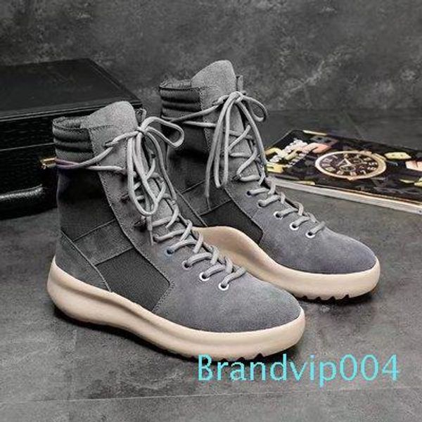 

kanye high boots fear of god military sneakers hight army boots men and women fashion shoes martin boots, Black