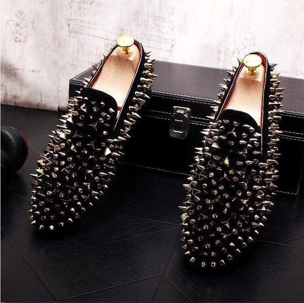 super fashion men punk rivet shoes loafers men's casual flats shining rhinestone male prom shoes zapatillas hombre, Black
super fashion men punk rivet shoes loafers men's casual flats shining rhinestone male prom shoes zapatillas hombre, Black