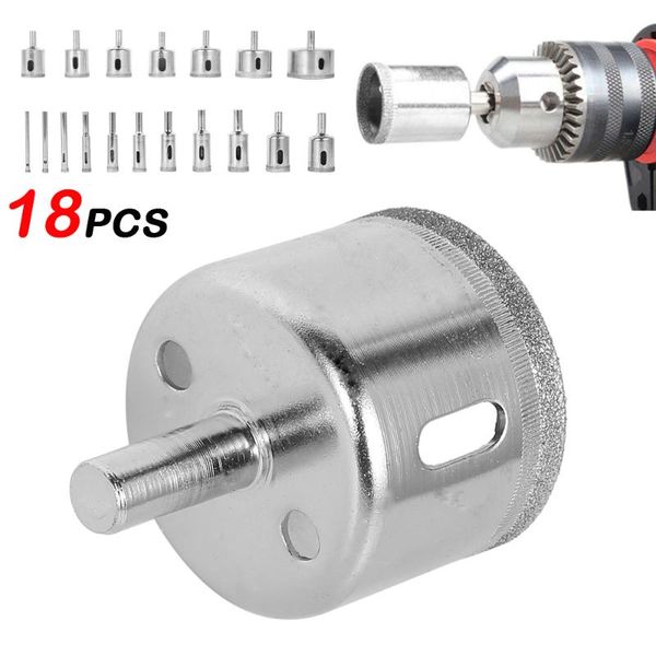 18pcs tile marble glass ceramic hole saw drilling bits diamond coated drill bit set cutter for power tools 4-50mm
18pcs tile marble glass ceramic hole saw drilling bits diamond coated drill bit set cutter for power tools 4-50mm