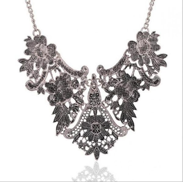 vintage tibet silver plated flower hollowed statement bib chain pendant statement necklace for woman choker necklace
vintage tibet silver plated flower hollowed statement bib chain pendant statement necklace for woman choker necklace