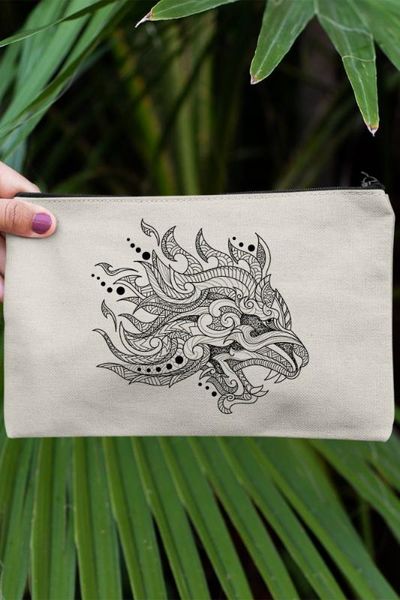 angemiel clutch pattern wolf portfolio hand makeup bag, Silver