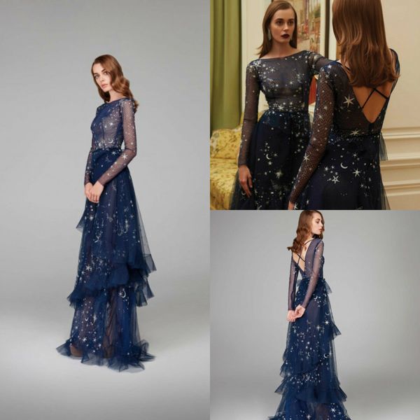 2019 paolo sebastian evening dresses a line star floor length backless long sleeve prom dress custom dark blue elegant formal party gowns, Black;red
2019 paolo sebastian evening dresses a line star floor length backless long sleeve prom dress custom dark blue elegant formal party gowns, Black;red