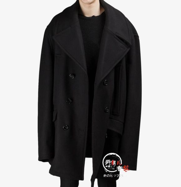 s-6xl 2019 spring male new fashion personalized custom extra loose long section large size silhouette wool coat, Black
s-6xl 2019 spring male new fashion personalized custom extra loose long section large size silhouette wool coat, Black