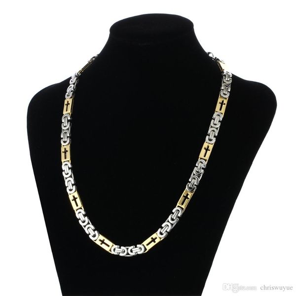 stainless steel gold byzantine chain hollow cross metal necklace men gift accessory hip hop jewelry chaine collier, Silver
stainless steel gold byzantine chain hollow cross metal necklace men gift accessory hip hop jewelry chaine collier, Silver