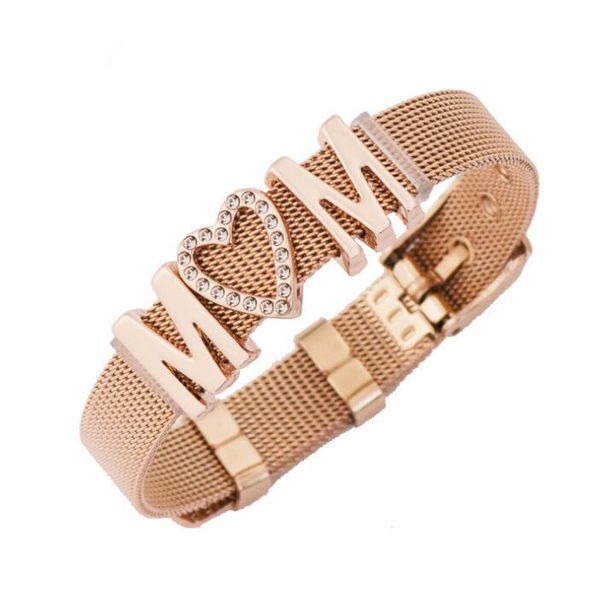 2019 stainless steel cuff bangle keeper bracelet rhinestone mesh belt bracelet adjustable mom letter charm mother's day gift, Golden;silver
2019 stainless steel cuff bangle keeper bracelet rhinestone mesh belt bracelet adjustable mom letter charm mother's day gift, Golden;silver