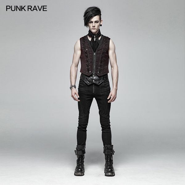 punk rave men gothic black-red sleeveless personality vest punk vintage flocking jacket coat fashion party men short vest, Black;white
punk rave men gothic black-red sleeveless personality vest punk vintage flocking jacket coat fashion party men short vest, Black;white