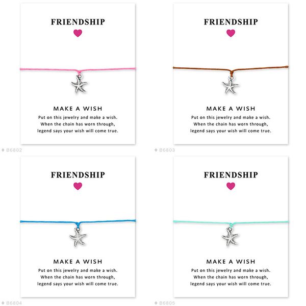 make a wish bracelets with gift card for women men starfish charm rope chains bangle friendship fashion jewelry gift, Golden;silver
make a wish bracelets with gift card for women men starfish charm rope chains bangle friendship fashion jewelry gift, Golden;silver