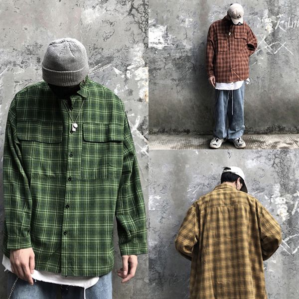 2019 autumn korean version ins harajuku japan style retro handsome plaid shirt wild loose long-sleeved tide camisa yellow green, White;black
2019 autumn korean version ins harajuku japan style retro handsome plaid shirt wild loose long-sleeved tide camisa yellow green, White;black