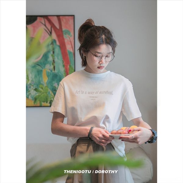 2019 loose sanding three-dimensional letter short-sleeved t-shirt women's half-sleeved 2019 loose sanding three-dimensional letter shor, White
2019 loose sanding three-dimensional letter short-sleeved t-shirt women's half-sleeved 2019 loose sanding three-dimensional letter shor, White