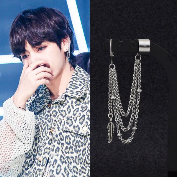 ear clip cuff leaf earrings punk tassel chain stainless steel rock stud earring men women hiphop grunge accessories gift, Silver
ear clip cuff leaf earrings punk tassel chain stainless steel rock stud earring men women hiphop grunge accessories gift, Silver