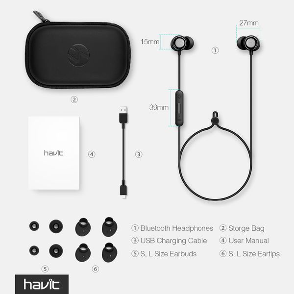 havit bluetooth headphone sport v4.2 ipx5 sweatproof magnetic earplugs wireless earphone waterproof stereo with microphone i39
havit bluetooth headphone sport v4.2 ipx5 sweatproof magnetic earplugs wireless earphone waterproof stereo with microphone i39