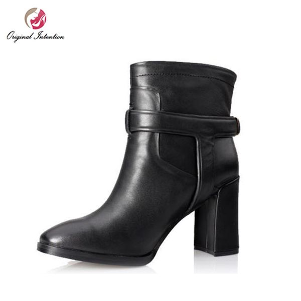 original intention elegant women ankle boots genuine leather black block heels boots fashion shoes woman size 4-8.5
original intention elegant women ankle boots genuine leather black block heels boots fashion shoes woman size 4-8.5