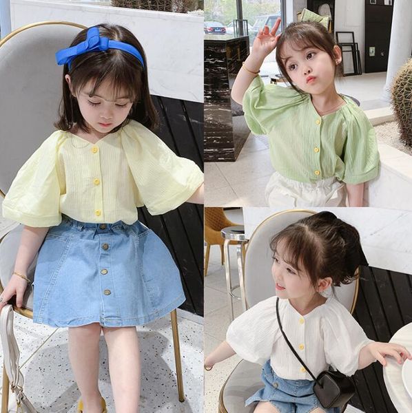 2020 new girls shirt summer cotton fashion girls blouse 2-7t qa543, White;black
2020 new girls shirt summer cotton fashion girls blouse 2-7t qa543, White;black