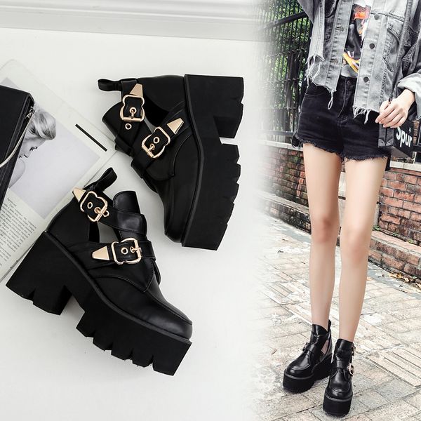 leather platform women casual shoes female high chunky heels buckle round toe mary jane shoes woman pumps black punk shoes b491
leather platform women casual shoes female high chunky heels buckle round toe mary jane shoes woman pumps black punk shoes b491