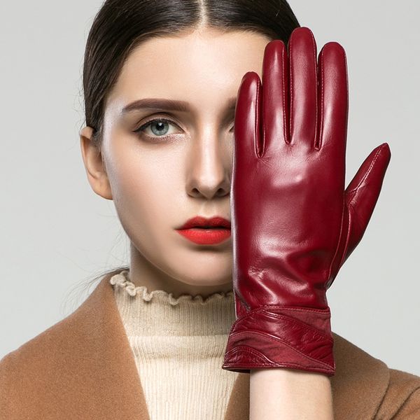 klss brand genuine leather women gloves winter plus velvet goatskin glove fashion elegant five fingers 35, Blue;gray
klss brand genuine leather women gloves winter plus velvet goatskin glove fashion elegant five fingers 35, Blue;gray