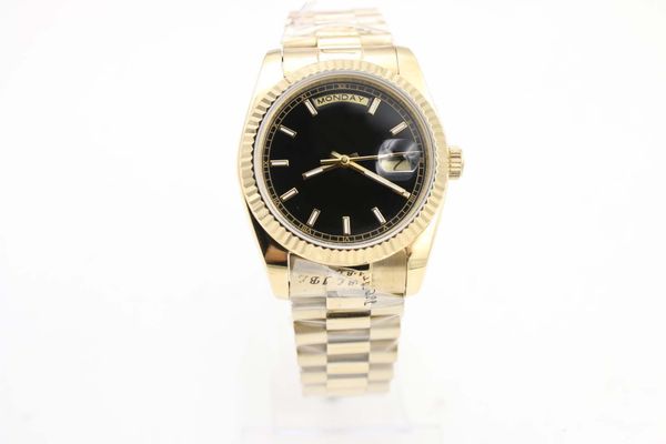 2019Day Week Men's Watch Black Dial 18K Gold 36mm Date stainless steel Original clasp GD2813 Automatic Movement Roma wristwatch
2019Day Week Men's Watch Black Dial 18K Gold 36mm Date stainless steel Original clasp GD2813 Automatic Movement Roma wristwatch