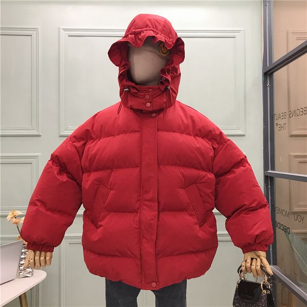 2019 new winter thick warm hooded padded cotton coat women's korean red loose jacket bread coats casual jackets femme parka top, Black
2019 new winter thick warm hooded padded cotton coat women's korean red loose jacket bread coats casual jackets femme parka top, Black