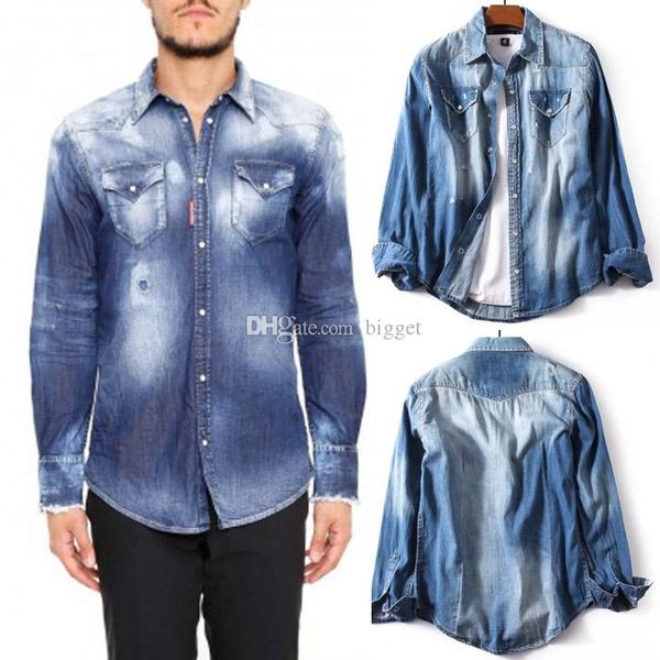 fade vintage denim shirts man asain size -2xl casual camicia uomo slim fit longssleeve cotton male cowboy shirts, White;black
fade vintage denim shirts man asain size -2xl casual camicia uomo slim fit longssleeve cotton male cowboy shirts, White;black