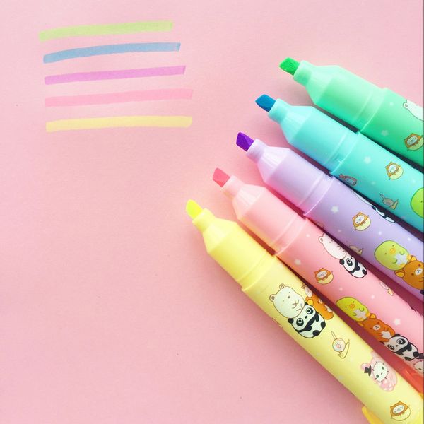 6 set/lot cute animal color highlighter marker pen highlight pastel spot liner kids gift stationary office school supplies f204, Black;red
6 set/lot cute animal color highlighter marker pen highlight pastel spot liner kids gift stationary office school supplies f204, Black;red