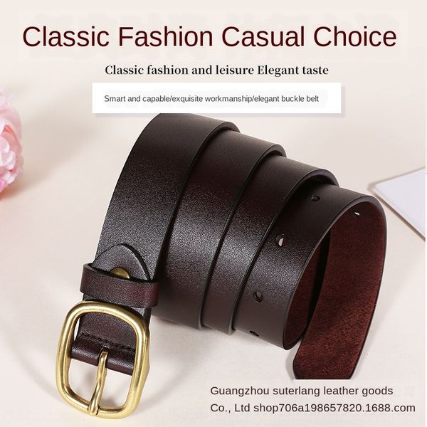 fashionable simple women's all-match decorative copper buckle fashion simple belt women's belt, Black;brown
fashionable simple women's all-match decorative copper buckle fashion simple belt women's belt, Black;brown