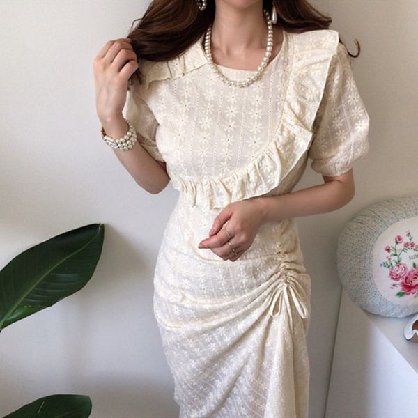 casual dresses 2021 summer mbroidery flowers lace hollow out slim ruffles drawstring bow womens dress puff sleeve e051, Black;gray
casual dresses 2021 summer mbroidery flowers lace hollow out slim ruffles drawstring bow womens dress puff sleeve e051, Black;gray