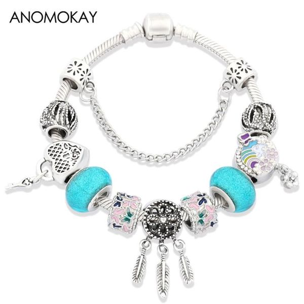 anomokay classic silver dream catcher lock heart pendant charm bracelet colorful flower plant diy bracelet women's bead, Golden;silver
anomokay classic silver dream catcher lock heart pendant charm bracelet colorful flower plant diy bracelet women's bead, Golden;silver