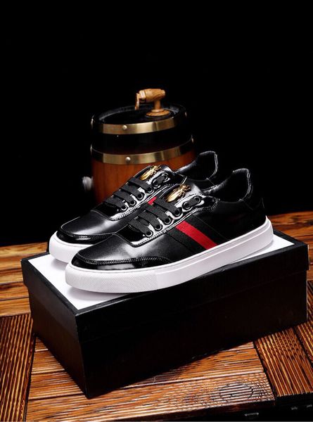 fashion new mens loafers shoe design with bee genuine leather party lace up lowdress sports sneakers shoes size 38-44, Black
fashion new mens loafers shoe design with bee genuine leather party lace up lowdress sports sneakers shoes size 38-44, Black