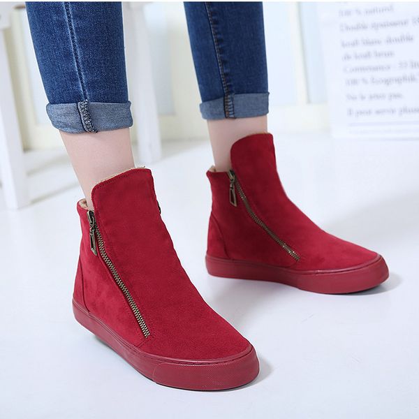women warm flat snow boots winter fur zip platform ankle boot ladies plush casual comfort shoes female fashion short boot, Black
women warm flat snow boots winter fur zip platform ankle boot ladies plush casual comfort shoes female fashion short boot, Black