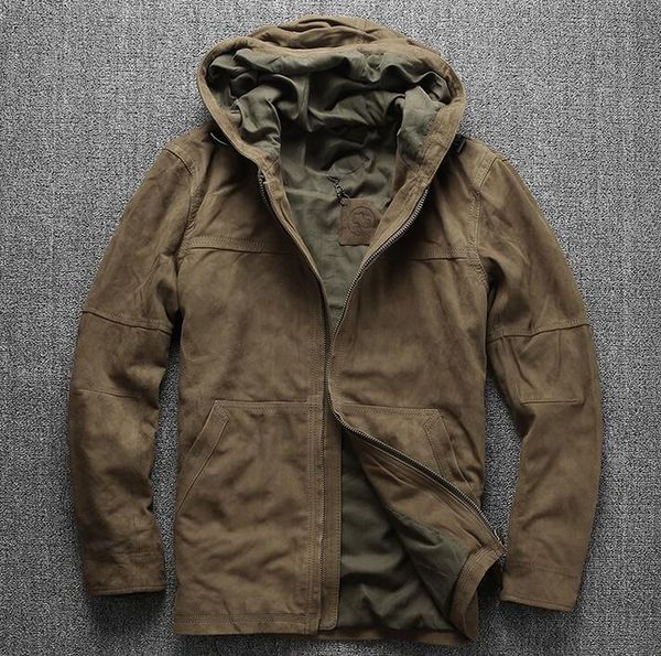 hooded leather windbreaker men flight suit vintage european and american casual frosted sheepskin leather jacket, Black
hooded leather windbreaker men flight suit vintage european and american casual frosted sheepskin leather jacket, Black