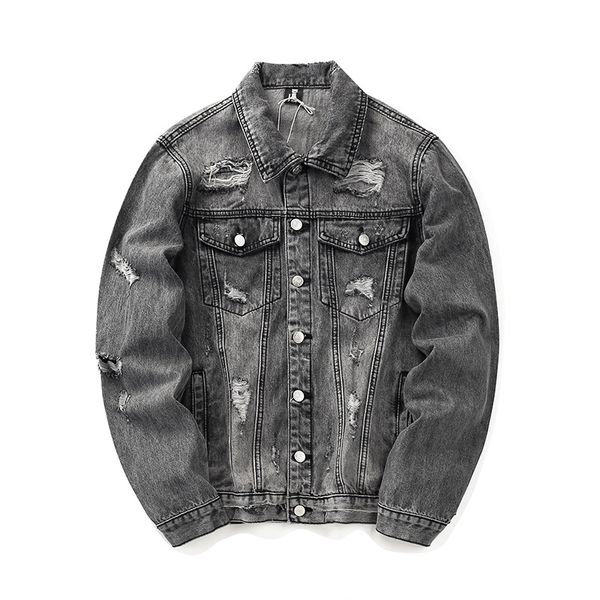 hip hip vintage denim jacket coat distressed destroyed rapper punk rock hole streetwear korean japan style casual jeans jacket, Black;brown
hip hip vintage denim jacket coat distressed destroyed rapper punk rock hole streetwear korean japan style casual jeans jacket, Black;brown