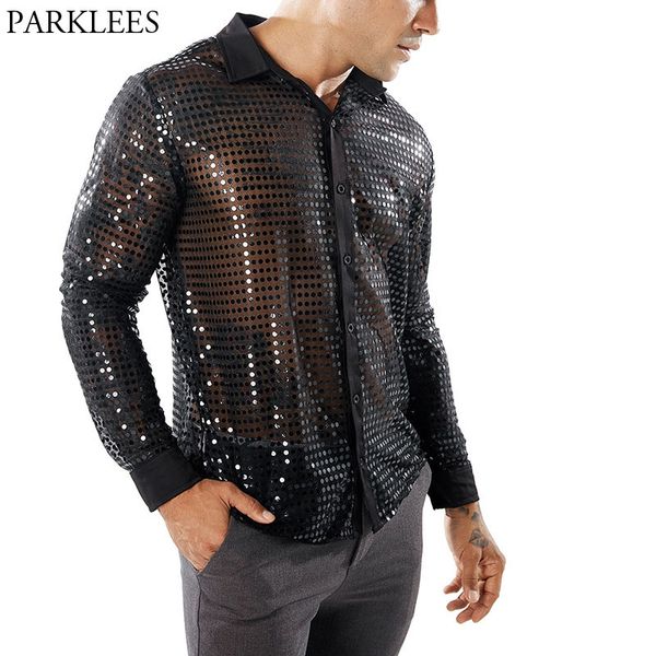 shiny sequin transparent shirt men 2018 new see through chemise homme nightclub stage prom dance shirt male camisa social, White;black
shiny sequin transparent shirt men 2018 new see through chemise homme nightclub stage prom dance shirt male camisa social, White;black