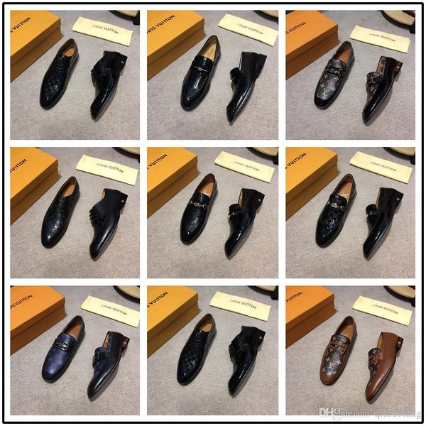 mens dress shoes office party italian charol designer formal shoes men loafers man shoes sapato social masculino herren schuhe, Black