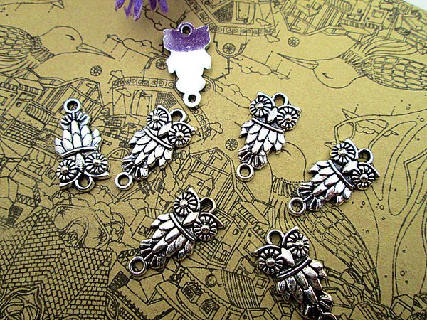 90pcs--owls charms, antique silver owl charm pendant, bird beads and charms connector 11x21mm, Bronze;silver
90pcs--owls charms, antique silver owl charm pendant, bird beads and charms connector 11x21mm, Bronze;silver