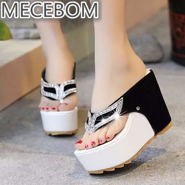nice brand thick bottom platform flip flops rhinestone wedge heel shoes patchwork woman summer sandals a821w, Black
nice brand thick bottom platform flip flops rhinestone wedge heel shoes patchwork woman summer sandals a821w, Black