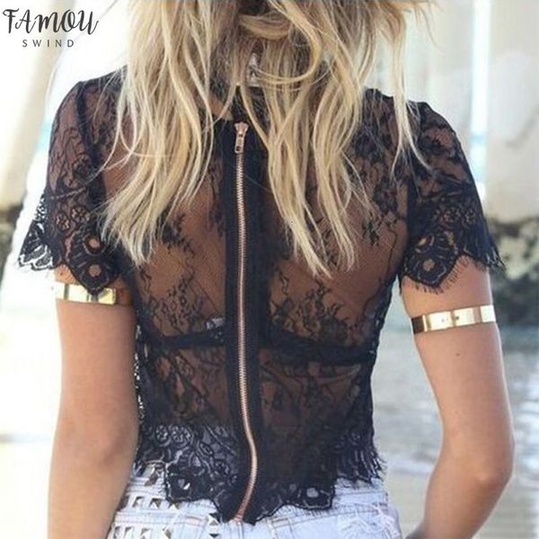 твердо женщины sexy lace top blusas femininas черный короткие рукава o шеи выдалбливают с застежкой-молнией, White
твердо женщины sexy lace top blusas femininas черный короткие рукава o шеи выдалбливают с застежкой-молнией, White