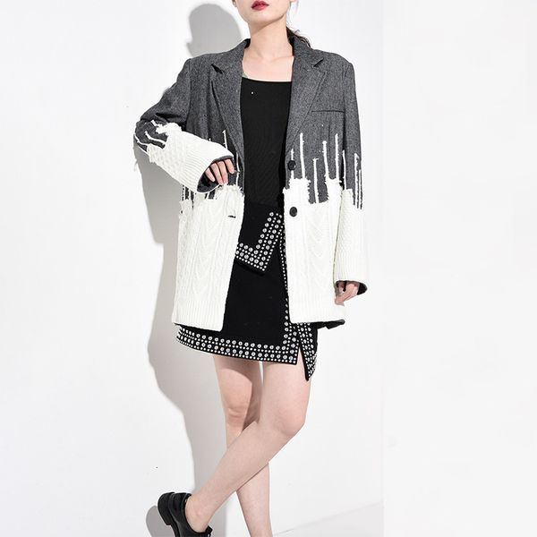 knitted sweater patchwork wool jacket coat women british single breasted casual work lady suit coat notched female wool, Black
knitted sweater patchwork wool jacket coat women british single breasted casual work lady suit coat notched female wool, Black