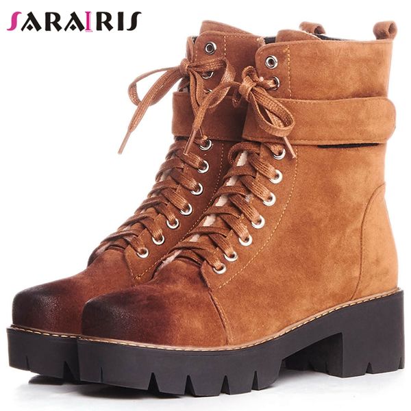 sarairis new non-slip platform booties ladies cool lace-up ankle boots women 2019 high wide heels shoes woman, Black
sarairis new non-slip platform booties ladies cool lace-up ankle boots women 2019 high wide heels shoes woman, Black