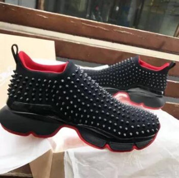 Red Bottom Spike Sock Designer Casual shoes , Red Sole Flats with Krystal Spikes, 30mm Black & White Donna Flats for Women & Men Sneakers x1
Red Bottom Spike Sock Designer Casual shoes , Red Sole Flats with Krystal Spikes, 30mm Black & White Donna Flats for Women & Men Sneakers x1