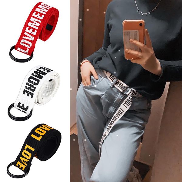 new korean canvas d buckle belts fashion streetwear letter belts women clothes accessories panties dress casual men, Black;brown
new korean canvas d buckle belts fashion streetwear letter belts women clothes accessories panties dress casual men, Black;brown