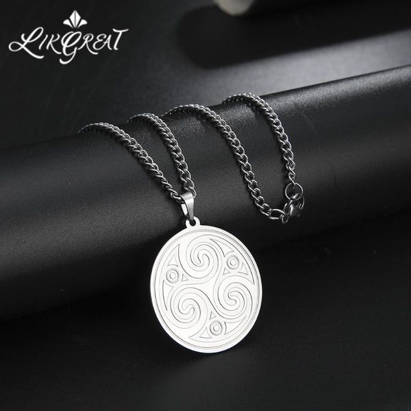 likgreat triskele triple spiral symbol amulet pendant necklace stainless steel occult magic pagan talisman witchcraft jewelry, Silver
likgreat triskele triple spiral symbol amulet pendant necklace stainless steel occult magic pagan talisman witchcraft jewelry, Silver