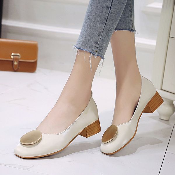 women pumps low heels wedding shoes basic boat shoes slip on chunky heels round toe woman metal pumps zapatos mujer, Black
women pumps low heels wedding shoes basic boat shoes slip on chunky heels round toe woman metal pumps zapatos mujer, Black