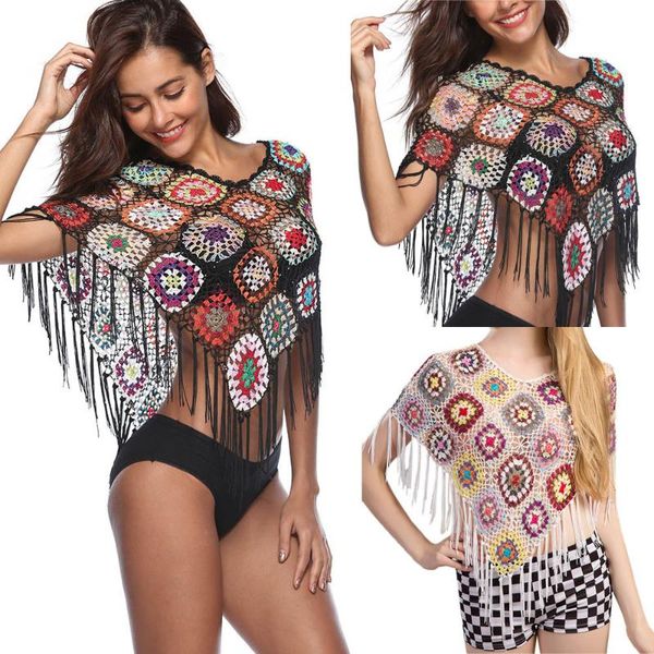 38# women hollow stitching tassels irregular swimsuit bikini beach swimsuit cover-up summer bikini crochet beach wear swim suit, White;black
38# women hollow stitching tassels irregular swimsuit bikini beach swimsuit cover-up summer bikini crochet beach wear swim suit, White;black