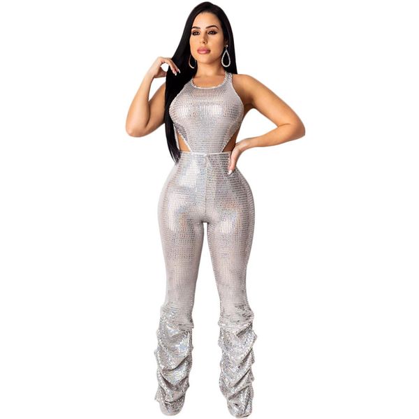 shine sliver glitter jumpsuit women o-neck hollow out skinny bandage rompers christmas club party overalls monos elegantes
shine sliver glitter jumpsuit women o-neck hollow out skinny bandage rompers christmas club party overalls monos elegantes